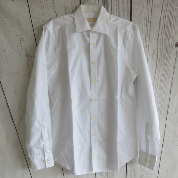 Michael Michael Kors Slim Fit Non Iron Long Sleeve Shirt  - Size 15.5 - 34/35 - Picture 1 of 7